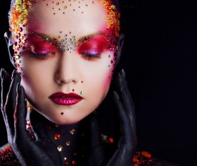 Young attractive girl in bright art-makeup HD picture 06