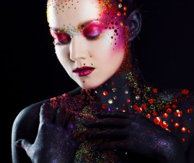 Young attractive girl in bright art-makeup HD picture 07