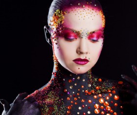 Young attractive girl in bright art-makeup HD picture 09