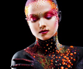 Young attractive girl in bright art-makeup HD picture 10