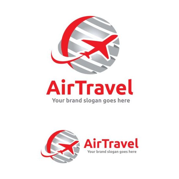 air travel red logo design vector free download