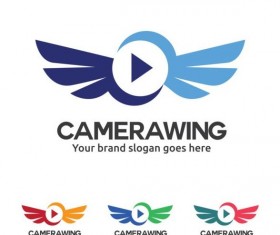 camera wing logo design vector