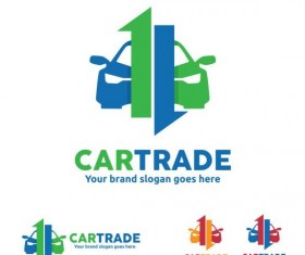 car trade logo design vector
