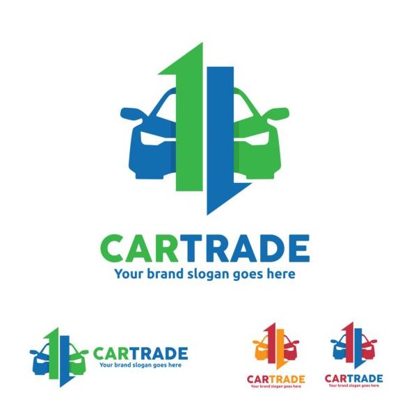 car trade logo design vector