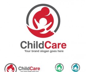 child care logo design vector