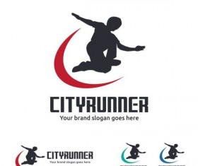 city runner logo design vector