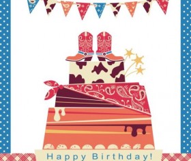 cowboy party cake vector