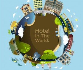 hotel in hte world vector material