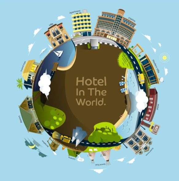hotel in hte world vector material