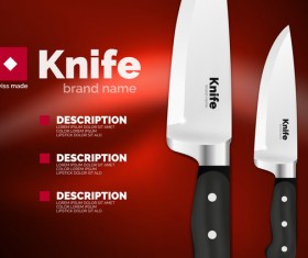 knife poster template vector design 02