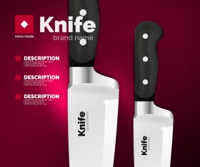 knife poster template vector design 03