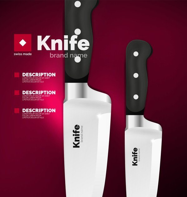 knife poster template vector design 03