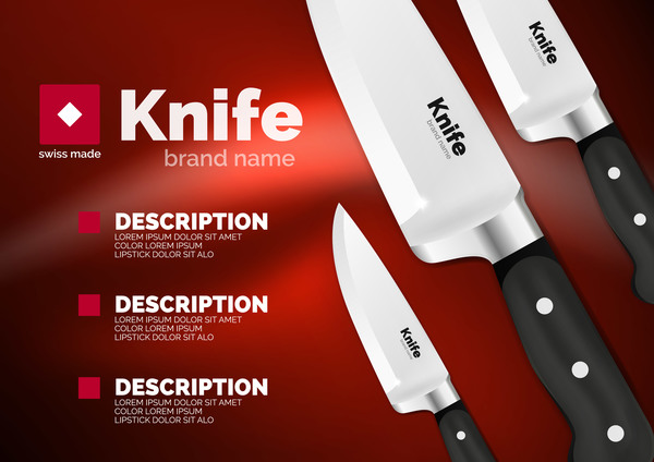 knife poster template vector design 05
