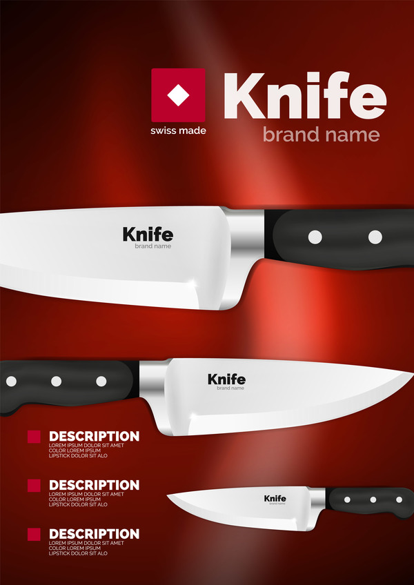 knife poster template vector design 06
