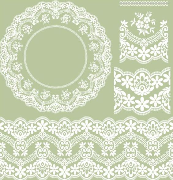 lace border with frame vectors 01