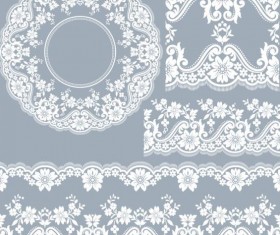 lace border with frame vectors 03