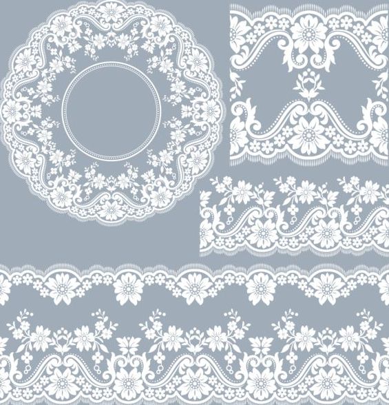 Download lace border with frame vectors 03 free download