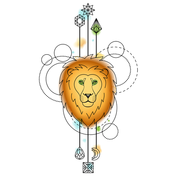 lion with decorative illustration vector
