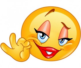 Clipart cartoon of a female emoji emoticon biting her lip, ai eps png jpg  and pdf files included, digital files instant download.
