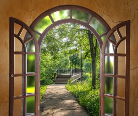 open door backgrounds Stock Photo 05