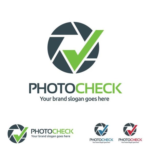 photo check logo design vector
