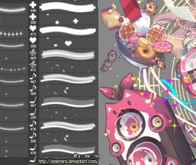 sparkle cross heart note photoshop brushes