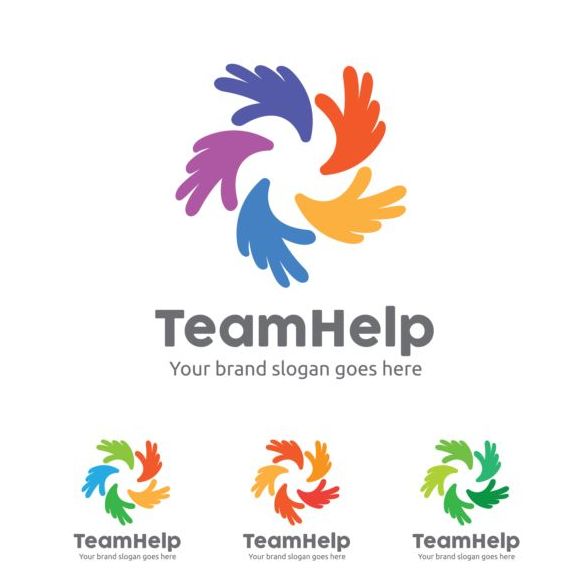 team help logo design vector