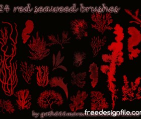 24 Kind red seaweed photoshop brushes