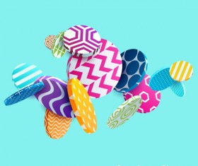 3D round floral vector background