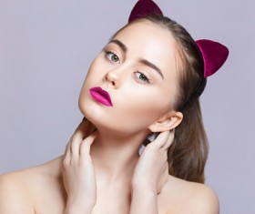 A beautiful girl wearing a cat ear HD picture 01