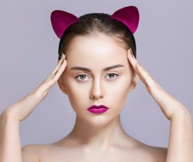 A beautiful girl wearing a cat ear HD picture 02