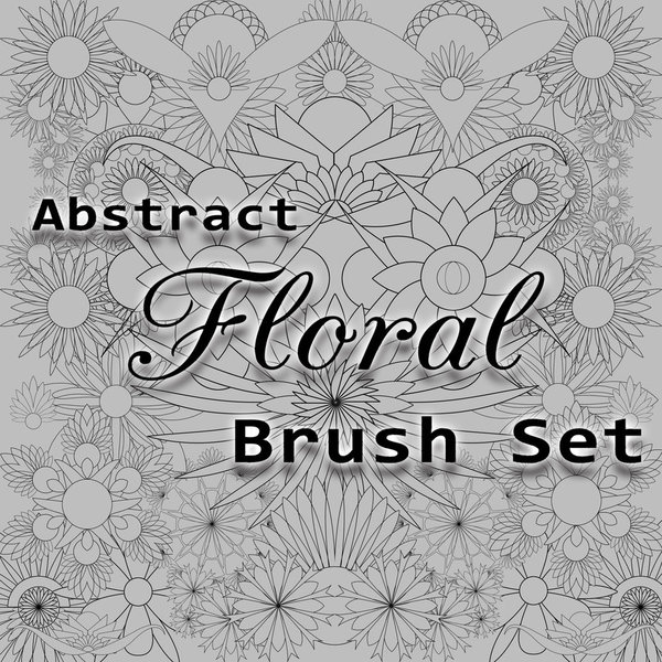 Abstract Floral photoshop brushes set