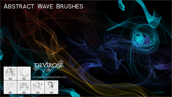 Abstract Wave lines photoshop brushes