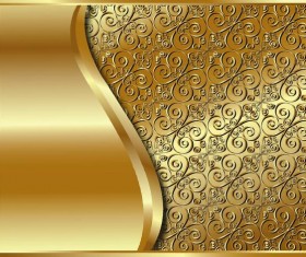 Abstract golden background with floral decoative vector