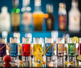 All kinds of colorful cocktails Stock Photo