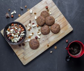 Almond biscuits with coffee Stock Photo