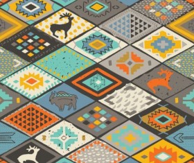 Animal with seamless pattern vector 01
