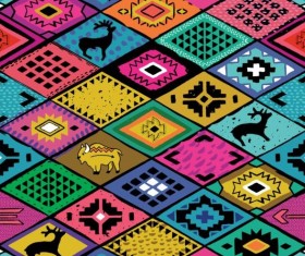 Animal with seamless pattern vector 03