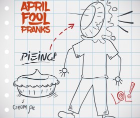 April fools prank hand darwing vector 01