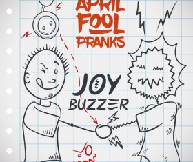 April fools prank hand darwing vector 03