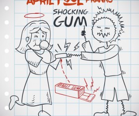 April fools prank hand darwing vector 04