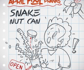 April fools prank hand darwing vector 05