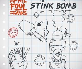 April fools prank hand darwing vector 06