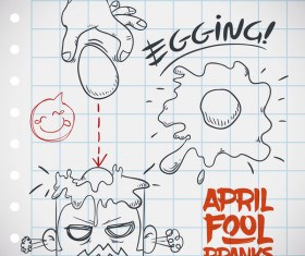 April fools prank hand darwing vector 07