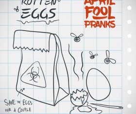 April fools prank hand darwing vector 08