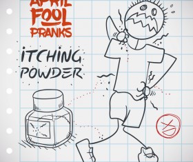 April fools prank hand darwing vector 09