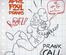 April fools prank hand darwing vector 10