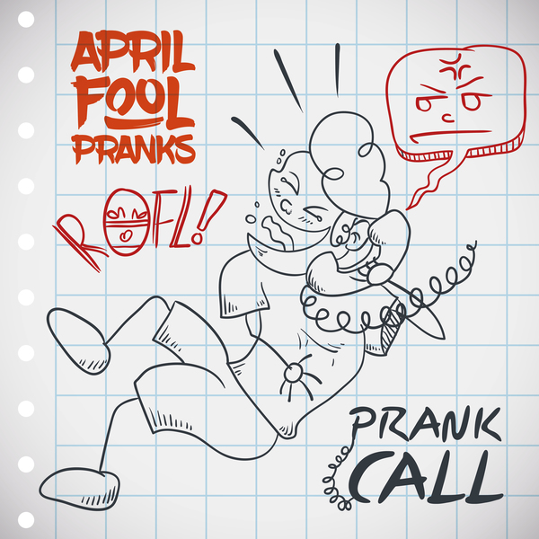 April fools prank hand darwing vector 10