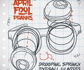 April fools prank hand darwing vector 12