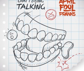 April fools prank hand darwing vector 13